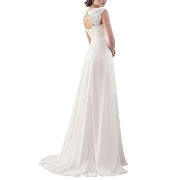 Wedding Dresses for Bride 2023 US 8 Ivory Lace Bridal Gowns for Civil Wedding for Beach Wedding