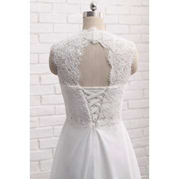Wedding Dresses for Bride 2023 US 8 Ivory Lace Bridal Gowns for Civil Wedding for Beach Wedding