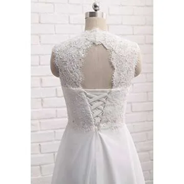 Wedding Dresses for Bride 2023 US 8 Ivory Lace Bridal Gowns for Civil Wedding for Beach Wedding