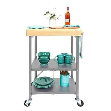 Origami Foldable Kitchen Island Cart for Stylish Storage