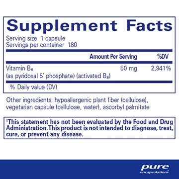 Pure Encapsulations P5P 50 Active Vitamin B6 for Energy
