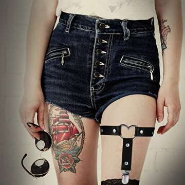 Adjustable Heart Garter Belts for Stylish Women