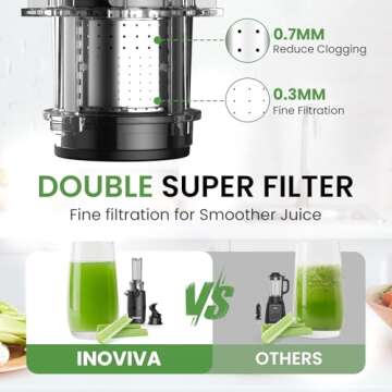 INOVIVA Cold Press Juicer - Compact & Easy to Clean
