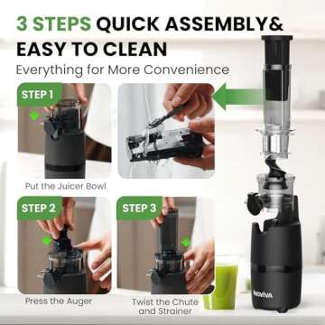 INOVIVA Cold Press Juicer - Compact & Easy to Clean