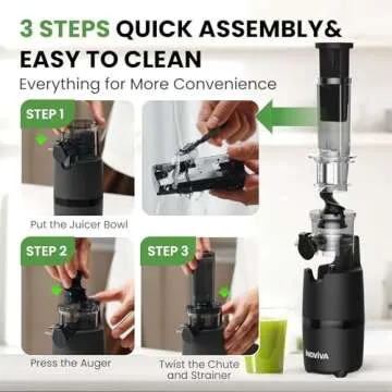 INOVIVA Cold Press Juicer - Compact & Easy to Clean