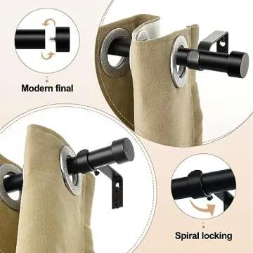 Stylish OLV Adjustable Curtain Rods Set of 2 for Home