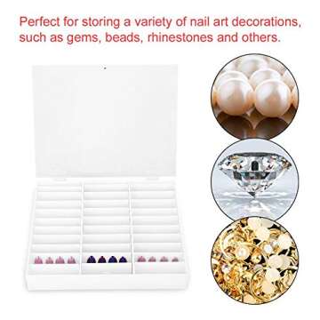 Fake Nail Organizer,Nail Storage Box, Display Box Nail Art Decoration Container Empty Nail Tips Stor...
