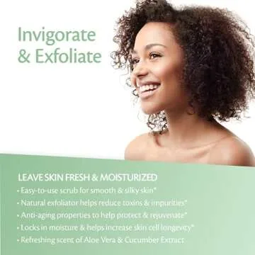 Superfood Body Scrub Skin Exfoliator with Collagen and Stem Cell Gently Exfoliate Face Body Cucumber & Aloe Moisturizing Body Wash Scrub Polish by M3 Naturals