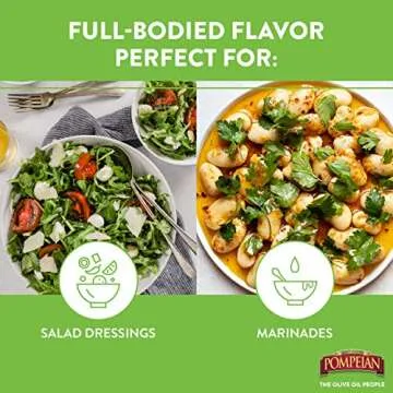 Pompeian Robust Extra Virgin Olive Oil, Contains Polyphenols, First Cold Pressed, Full-Bodied Flavor, Perfect for Salad Dressings & Marinades, 101 FL. OZ.