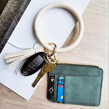 Weixiltc Stylish Leather Tassel Keychain for Women