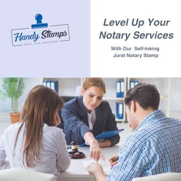 Handy Stamps Professional Jurat Notary Stamps Self Inking Stamp for Sworn and Subscribed Notary Rubb...