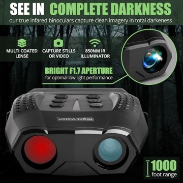 Bush Tech Night Vision Binoculars with 4X Zoom and HD Camera