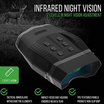 Bush Tech Night Vision Binoculars with 4X Zoom and HD Camera