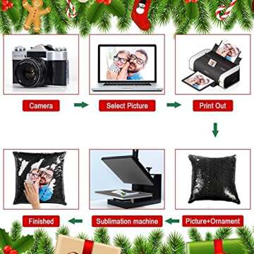 JYFLZQ Sublimation Blanks Sequin Pillow Covers 2pcs 16''x16'' Silver Reversible Flip Sequin Cushion Pillow Cases Glitter Decorative Pillowcases, Personalized Gift for Friend Family