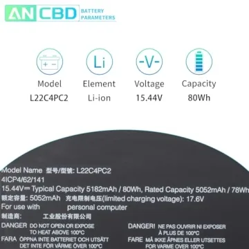 ANCBD L22B4PC2 Laptop Battery Replacement for Lenovo Legion