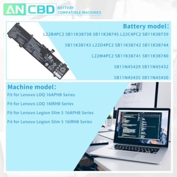 ANCBD L22B4PC2 Laptop Battery Replacement for Lenovo Legion