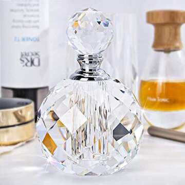 H&D Crystal Art Deco Vintage Style Perfume Bottles Empty Glass Refillable 10ml