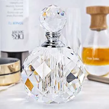 H&D Crystal Art Deco Vintage Style Perfume Bottles Empty Glass Refillable 10ml