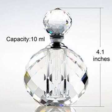 H&D Crystal Art Deco Vintage Style Perfume Bottles Empty Glass Refillable 10ml