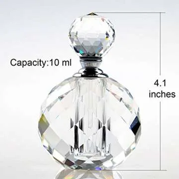 H&D Crystal Art Deco Vintage Style Perfume Bottles Empty Glass Refillable 10ml