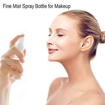 waka 12 Pack 0.35oz/10ml Empty Small Spray Bottle, Clear Plastic Fine Mist Mini Spray Bottle for Travel, Cleaning, Essential Oils, Perfume + Microfiber Cleaning Cloth