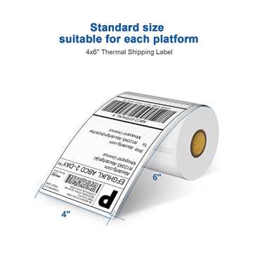 POLONO Genuine 4"x6" Direct Thermal Shipping Label, Perforated Postage Shipping Labels Compatible wi...