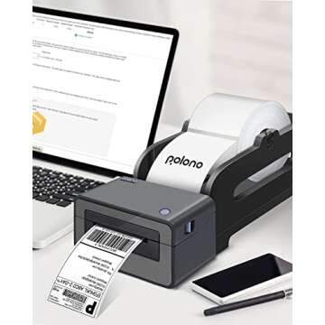 POLONO Genuine 4"x6" Direct Thermal Shipping Label, Perforated Postage Shipping Labels Compatible with POLONO PL60, PL70E and PL420 Label Printer, Permanent Adhesive, Commercial Grade, 800 Pack/4 Roll