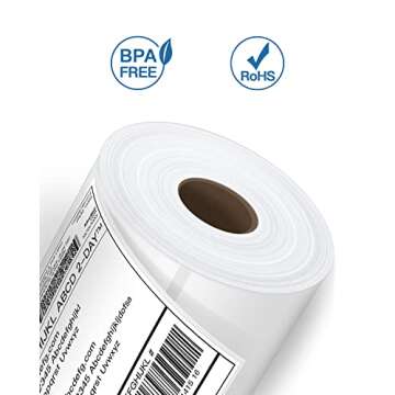 POLONO Genuine 4"x6" Direct Thermal Shipping Label, Perforated Postage Shipping Labels Compatible with POLONO PL60, PL70E and PL420 Label Printer, Permanent Adhesive, Commercial Grade, 800 Pack/4 Roll