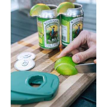 Draft Top Lift Universal - Topless Can Opener - Perfect Smooth Edge - Cocktails & Garnishes - As Seen on Shark Tank - Fits 7.5-19.2 oz mini & tall can sizes - Made in the USA (Forest Green)