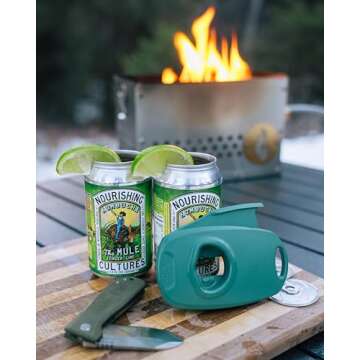 Draft Top Lift Universal - Topless Can Opener - Perfect Smooth Edge - Cocktails & Garnishes - As Seen on Shark Tank - Fits 7.5-19.2 oz mini & tall can sizes - Made in the USA (Forest Green)