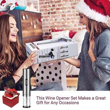 REDMOND Electric Wine Opener, 6-in-1 Rechargeable Cordless Corkscrew Bottle Opener Set With Charging...