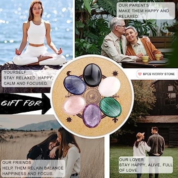 GolbalJew 6PCS Thumb Worry Stone for Healing Crystals