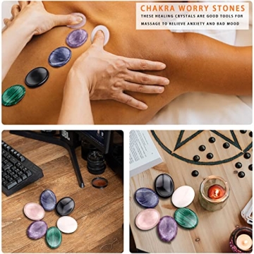 GolbalJew 6PCS Thumb Worry Stone for Healing Crystals