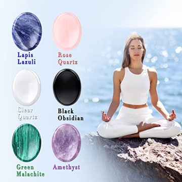 GolbalJew 6PCS Thumb Worry Stone for Healing Crystals