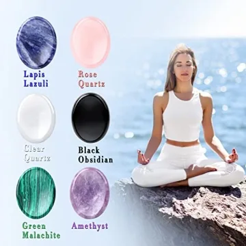 GolbalJew 6PCS Thumb Worry Stone for Healing Crystals