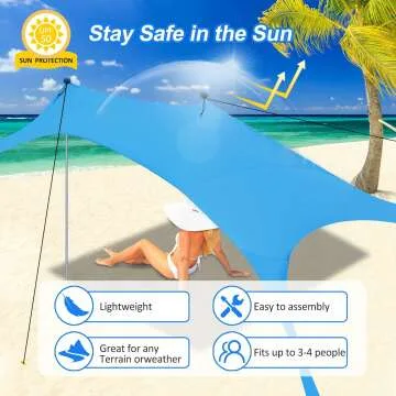Beach Canopy Tent with UPF 50 Sun Protection