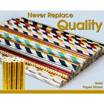 Biodegradable Gold Paper Straws for Elegant Celebrations