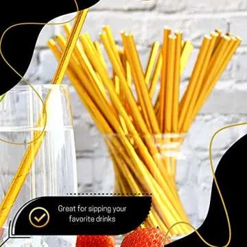 Biodegradable Gold Paper Straws for Elegant Celebrations
