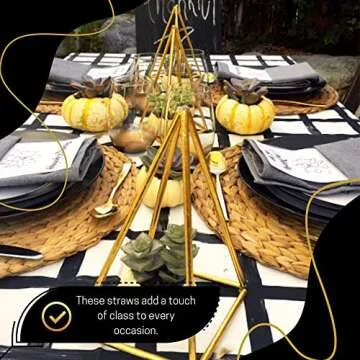 Biodegradable Gold Paper Straws for Elegant Celebrations