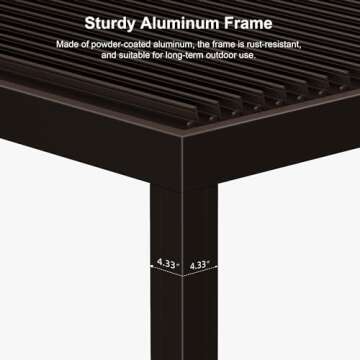 PURPLE LEAF Louvered Pergola with Adjustable Canopy for Outdoors