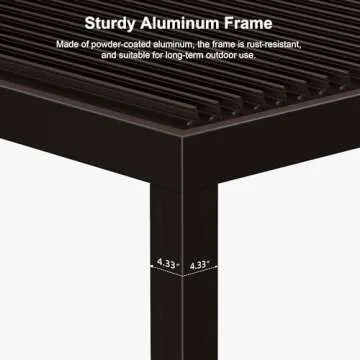 PURPLE LEAF Louvered Pergola with Adjustable Canopy for Outdoors