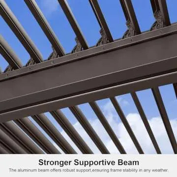 PURPLE LEAF Louvered Pergola with Adjustable Canopy for Outdoors