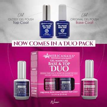 Americanails Gel Polish Base Coat & Top Coat Duo - Professional Salon Quality, Original Dual Cure Fo...