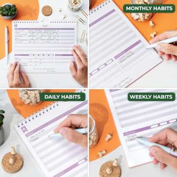 Clever Fox Habit Tracker Calendar – Inspirational Goal Tracker and Habit Calendar for Atomic Habits – Colorful Habit & Goal Planner Journal to Boost Productivity – 24 Months, 10″ x 8″ (Black)