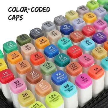 cloudriver Alcohol Markers Brush Tip, 60 Colors Dual Tip Art Markers For Adults Coloring Books Illustration Craft Card Making