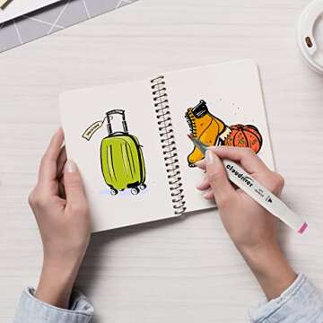 cloudriver Alcohol Markers Brush Tip, 60 Colors Dual Tip Art Markers For Adults Coloring Books Illustration Craft Card Making