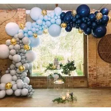 Ponamfo Navy Blue Party Balloons - 100Pcs 18"+12"+10"+5" Ballons Balloon Arch Kit as Birthday Party Balloons Gender Reveal Balloons Baby Shower Balloons Wedding Anniversary Bridal Shower Party