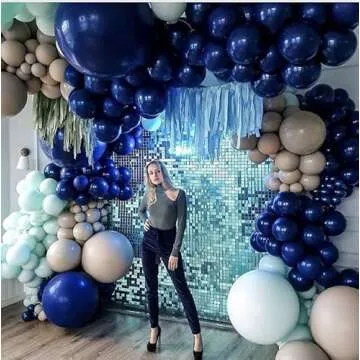 Ponamfo Navy Blue Party Balloons - 100Pcs 18"+12"+10"+5" Ballons Balloon Arch Kit as Birthday Party Balloons Gender Reveal Balloons Baby Shower Balloons Wedding Anniversary Bridal Shower Party