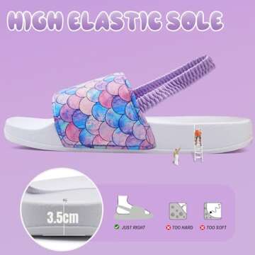 IceUnicorn Kids Girls Slide Sandals - Toddler Slippers for Summer Fun