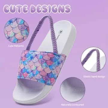 IceUnicorn Kids Slide Sandals - Non-slip Summer Shoes for Toddlers